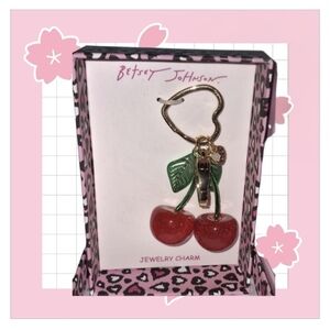 Betsey Johnson Red Cherry Bag Charm Keychain